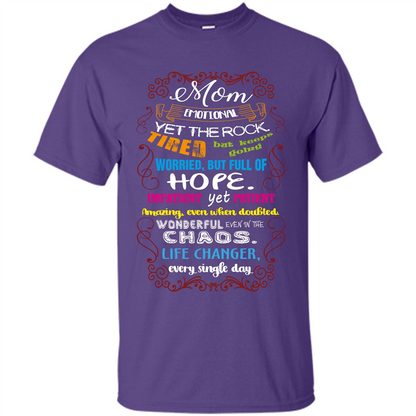 Mommy T-shirt Mom Emotional Yet The Rock Tired Purple
