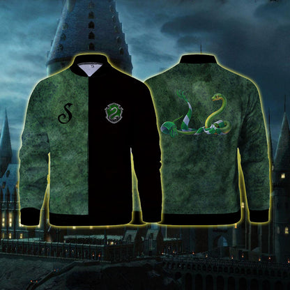 The Slytherin Snake Hogwarts Harry Potter Baseball Jacket US