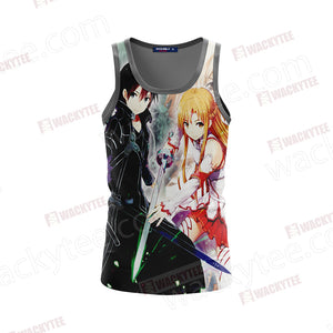 Sword Art Online Kirito And Asuna Unisex 3D Tank Top