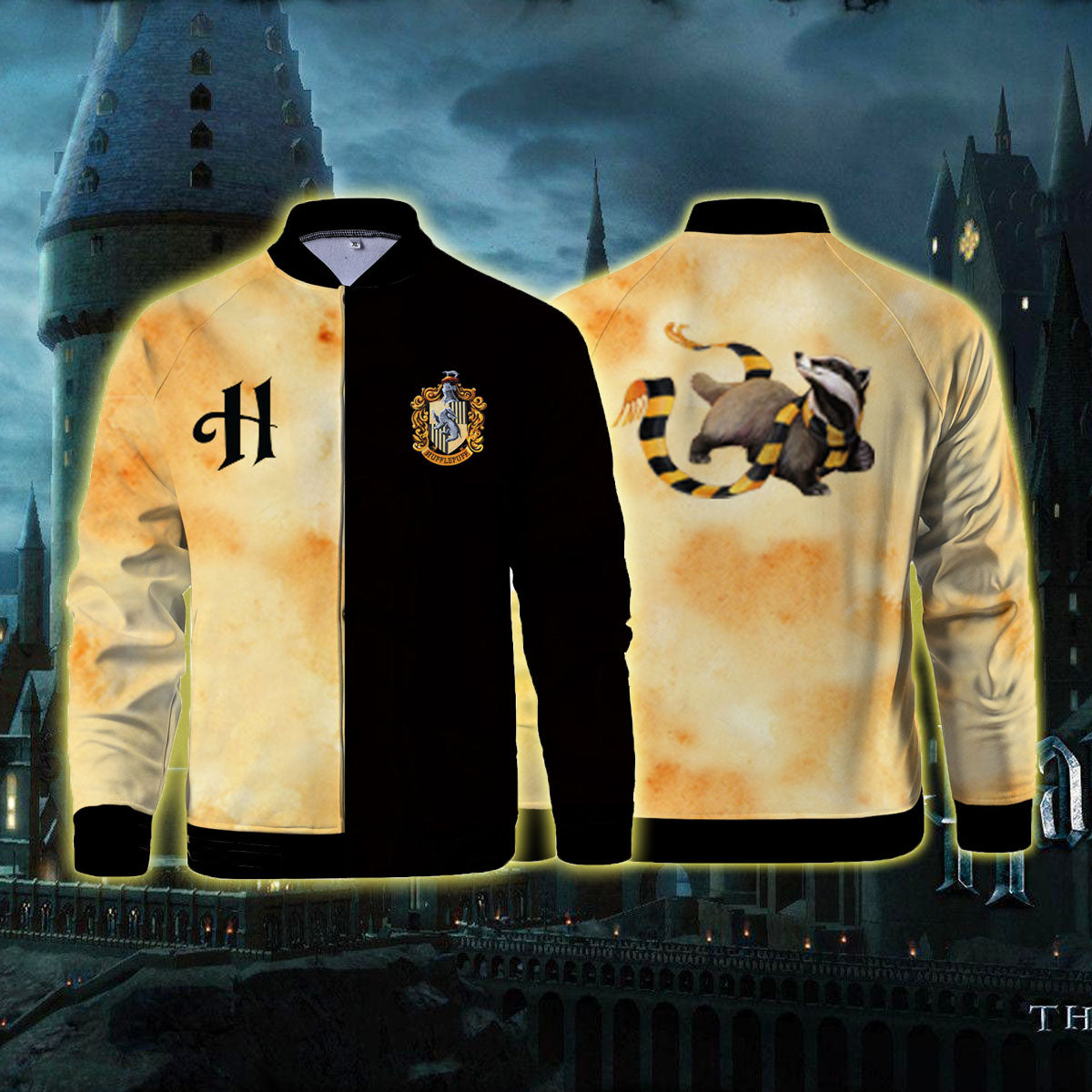 The Hufflepuff Badger Hogwarts Harry Potter Baseball Jacket US