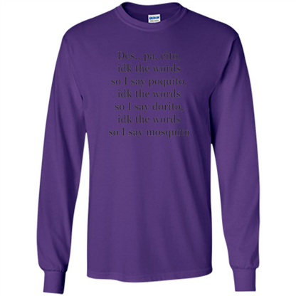 Despacito Funny Lyrics Spanish T-Shirt For Music Lover Purple