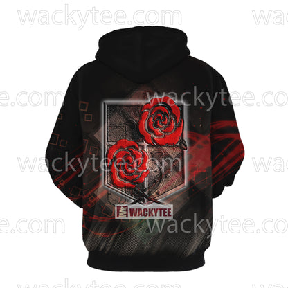 Attack On Titan Stationary Guard For Older And Peace 3D Hoodie