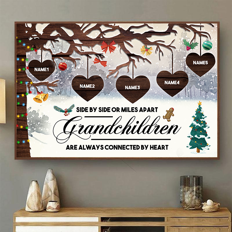 Grandchildren Always Close To The Heart - Gift For Grandparents - Christmas Personalized Custom Poster