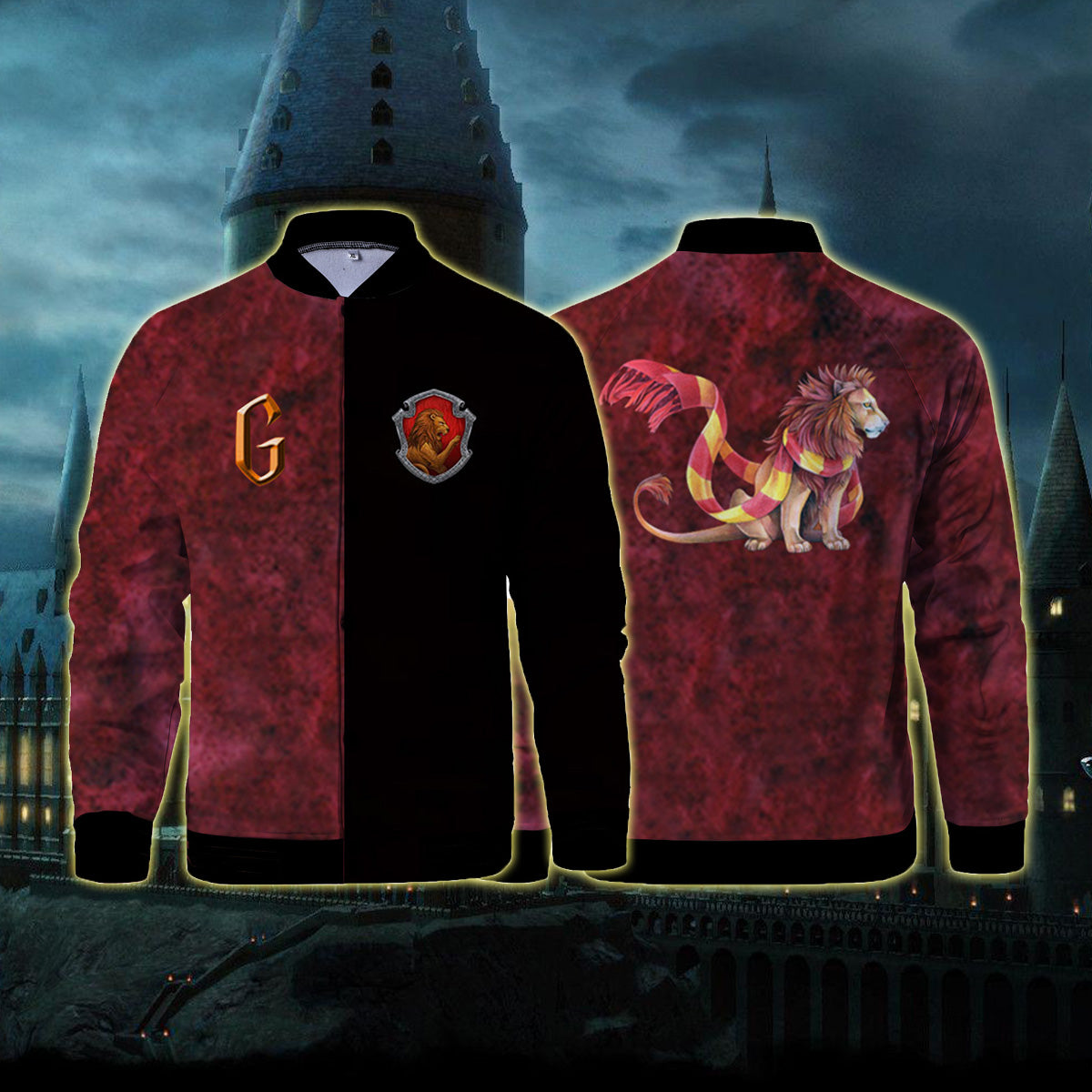 The Gryffindor Lion Hogwarts Harry Potter Baseball Jacket