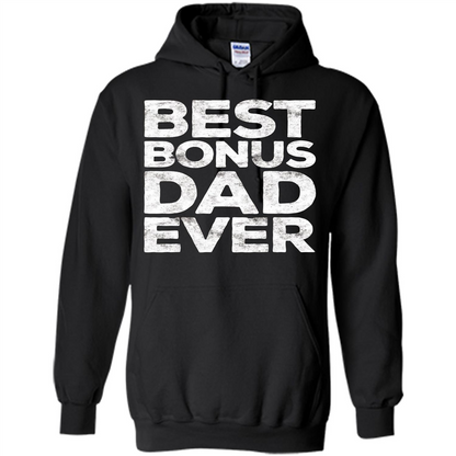 Fathers Day T-shirt Best Bonus Dad Ever Black
