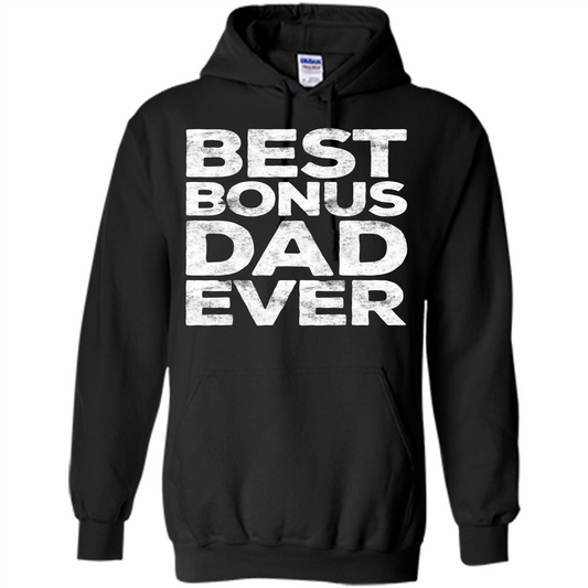 Fathers Day T-shirt Best Bonus Dad Ever Black