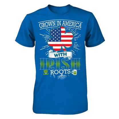 Grown In America With Irish Roots T-shirt Gildan - Short Sleeve Tee Royal