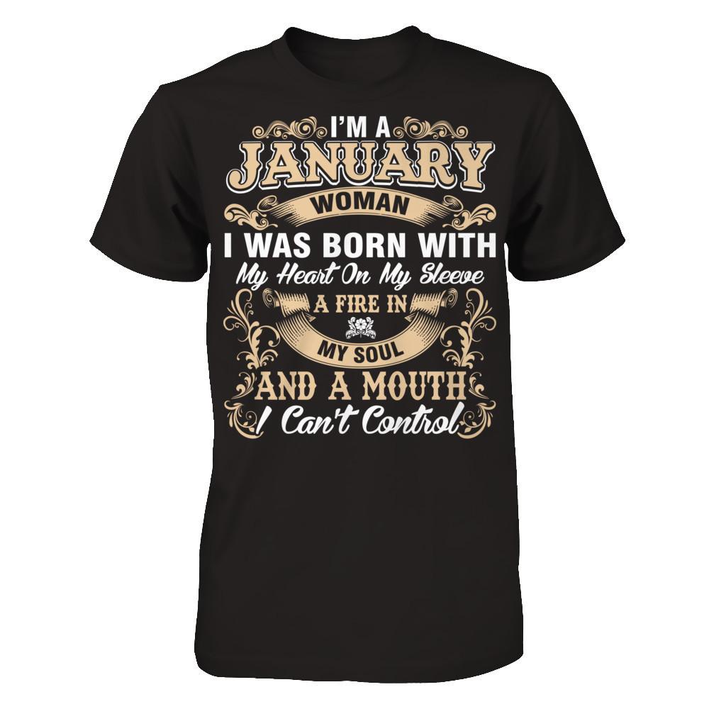 I'm A January Woman T-shirt Gildan - Short Sleeve Tee Black