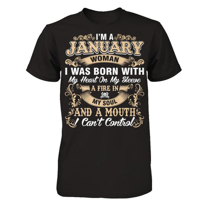 I'm A January Woman T-shirt Gildan - Short Sleeve Tee Black