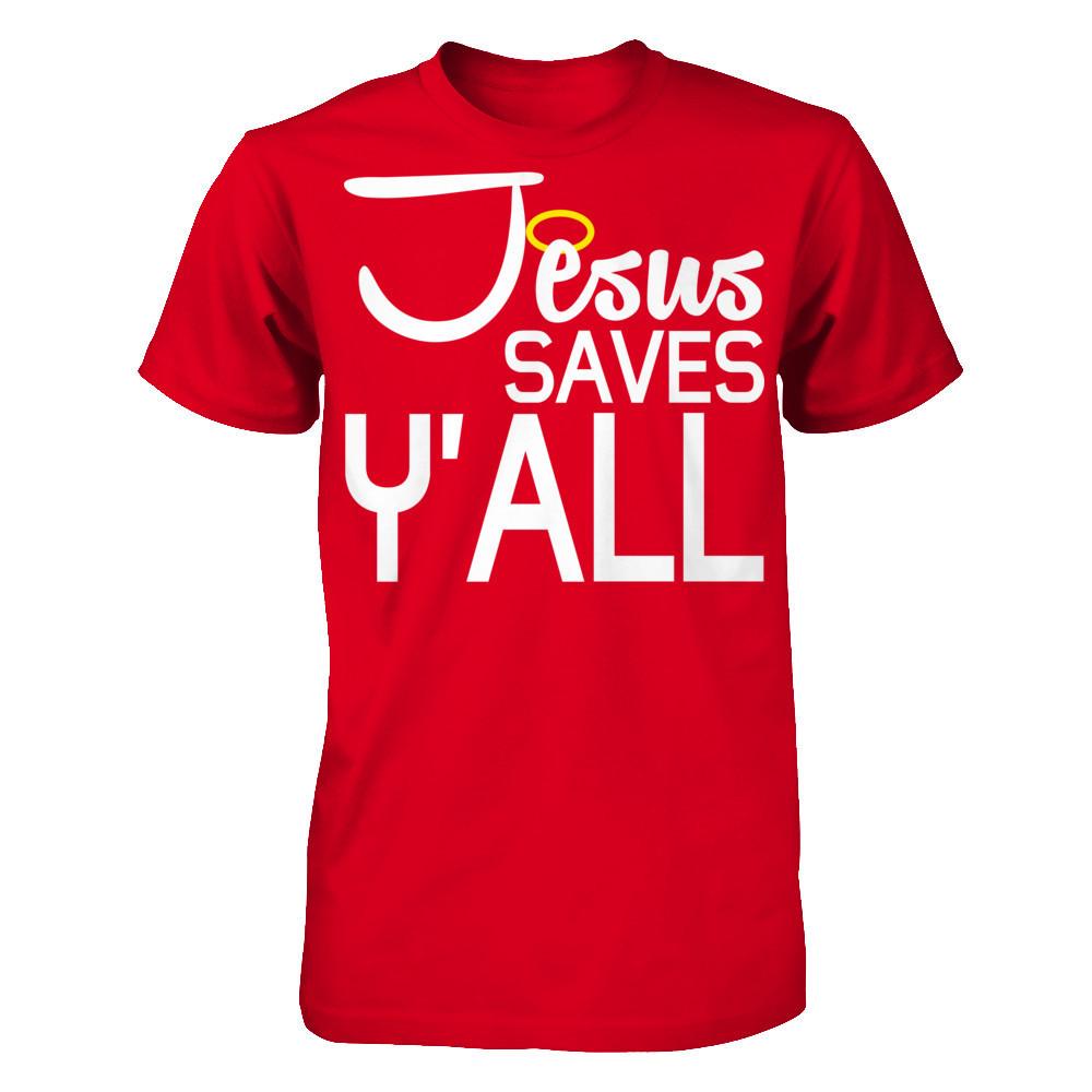 Jesus Saves Y'all Next Level - Unisex Fitted Tee Red
