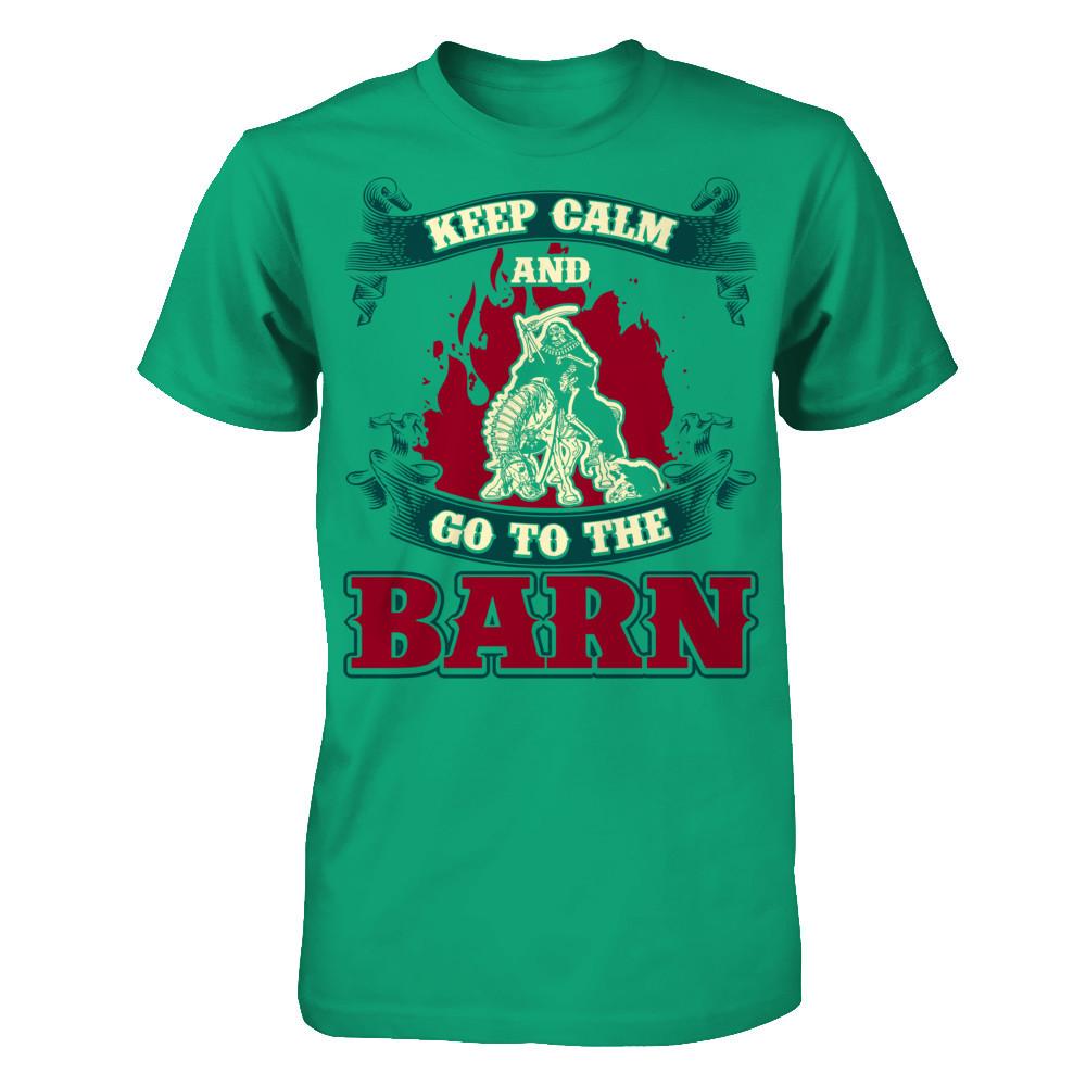 Keep Calm And Go To The Barn T-shirt Gildan - Short Sleeve Tee Kelly Green