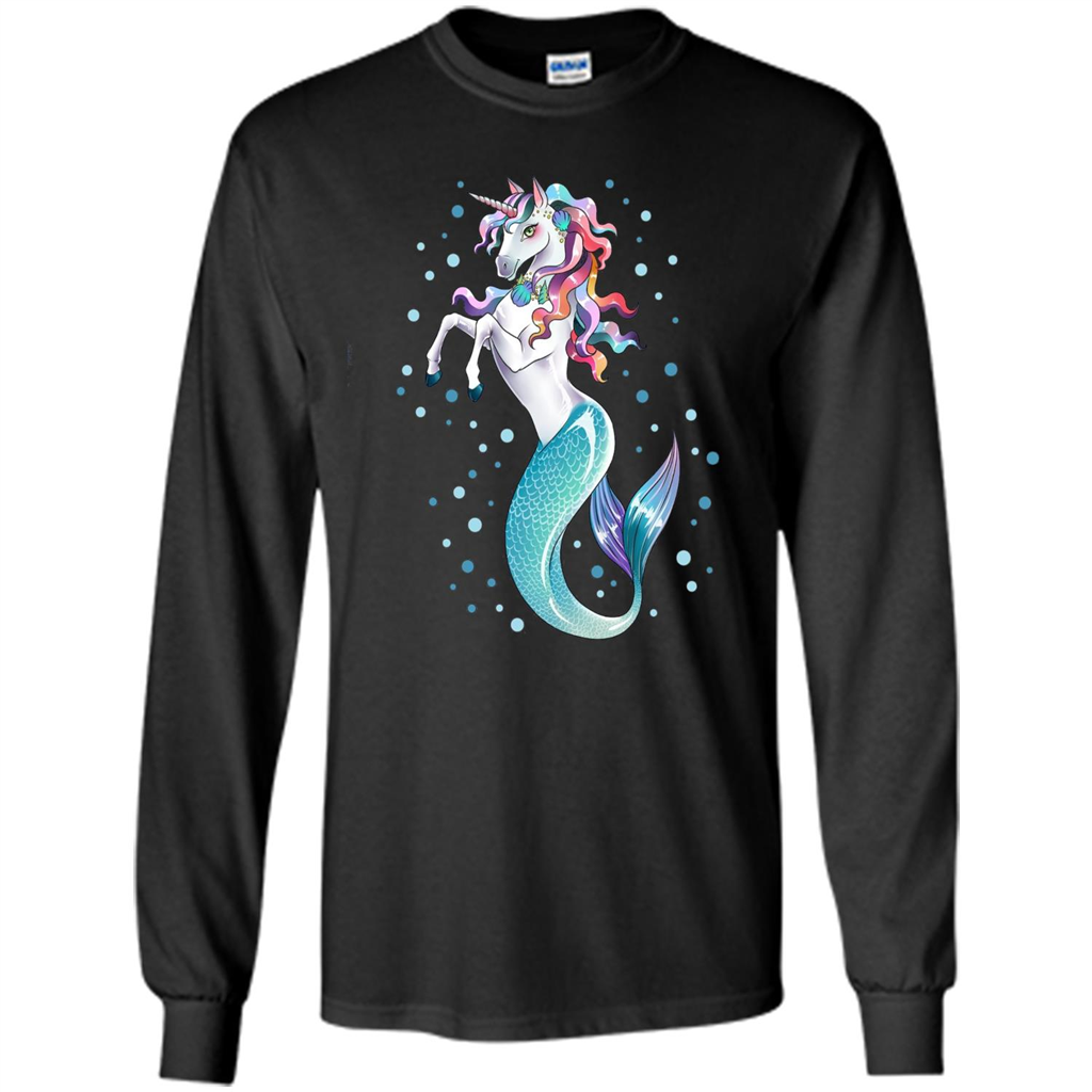 Unicorn Mermaid Mermicorn Cute T-Shirt Black