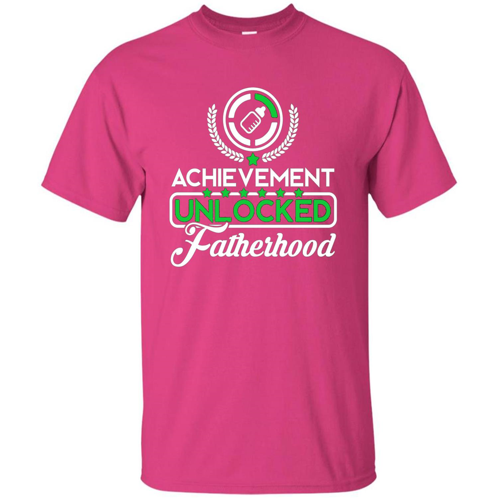 First Father's Day T-shirt Achievement Unlocked Fatherhood Heliconia