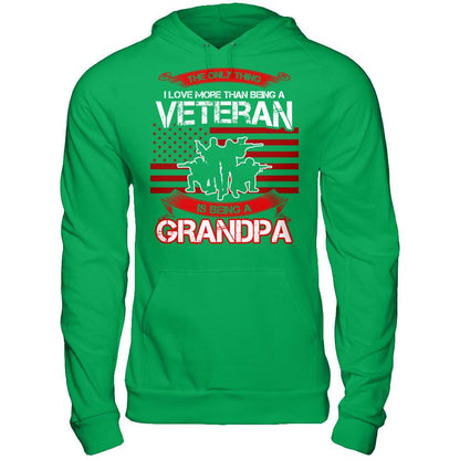 Fathers Day - The Only Thing I Love More Than Being A Veteran Is Being A Grandpa T-shirt Gildan - Pullover Hoodie Irish Green