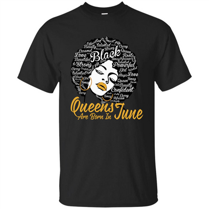 Queen Are Born In June T-shirt Black
