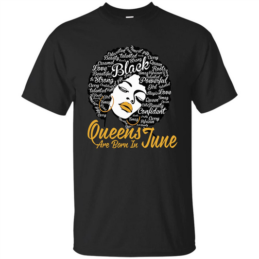 Queen Are Born In June T-shirt Black