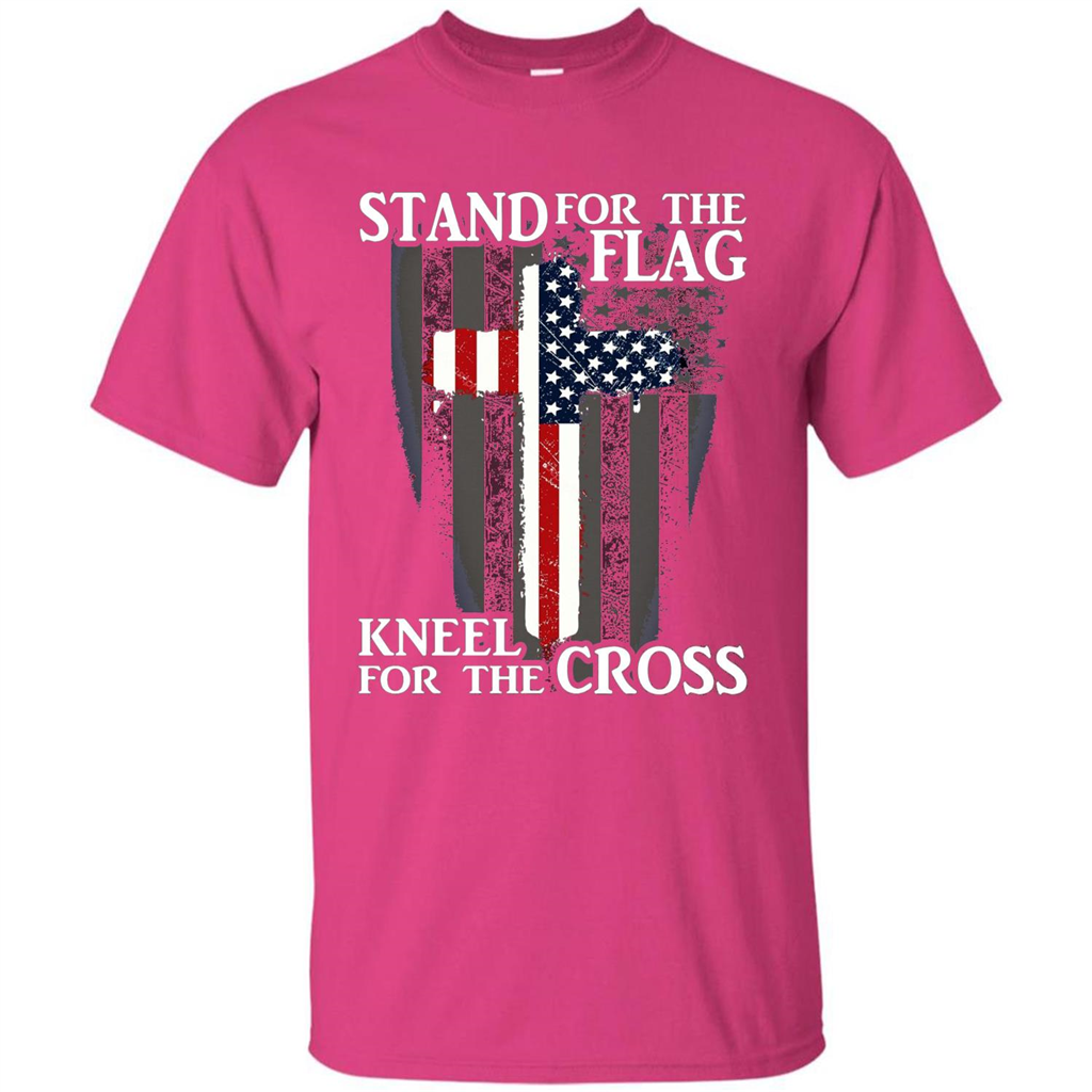 Stand For The Flag Kneel For The Cross T-Shirt Heliconia