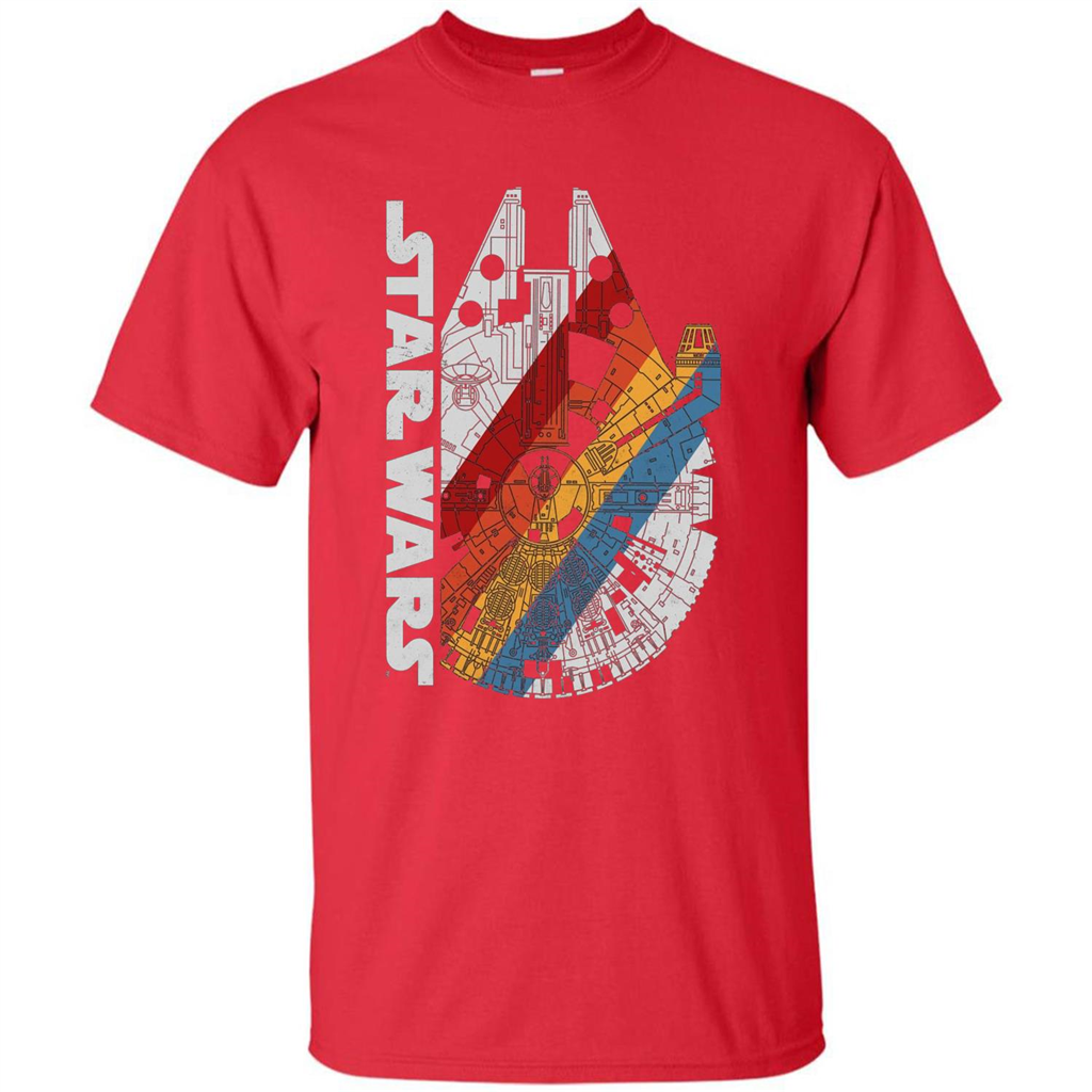 Movie T-shirt The Millennium Falcon Wears Retro Stripes T-shirt Red