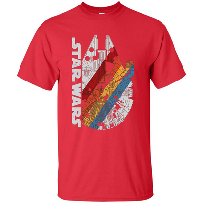Movie T-shirt The Millennium Falcon Wears Retro Stripes T-shirt Red