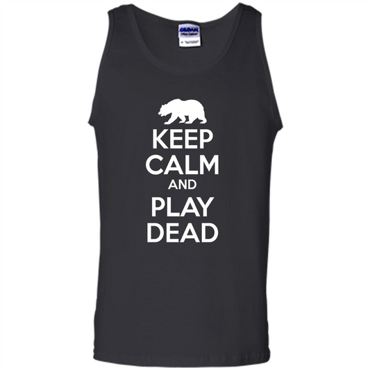 Keep Calm and Play Dead Bear T-shirt Black