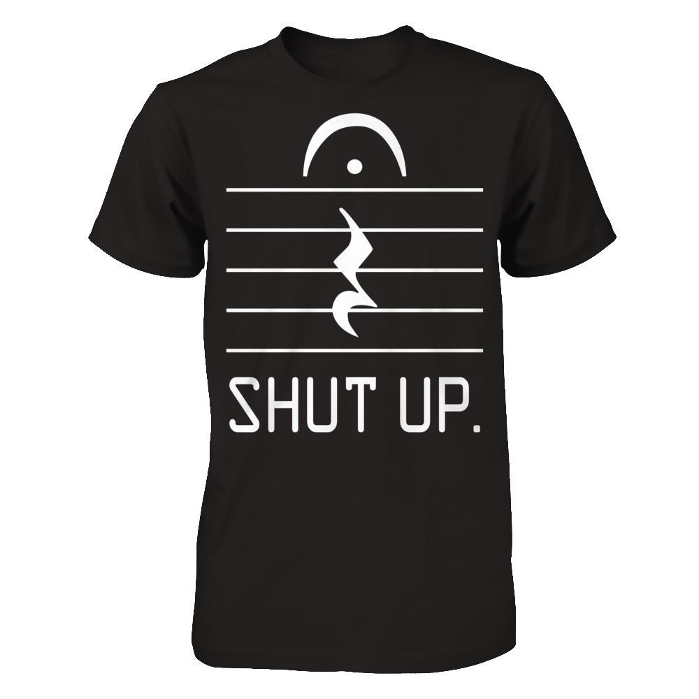 Funny Music - Shut Up T-shirt Gildan - Short Sleeve Tee Black