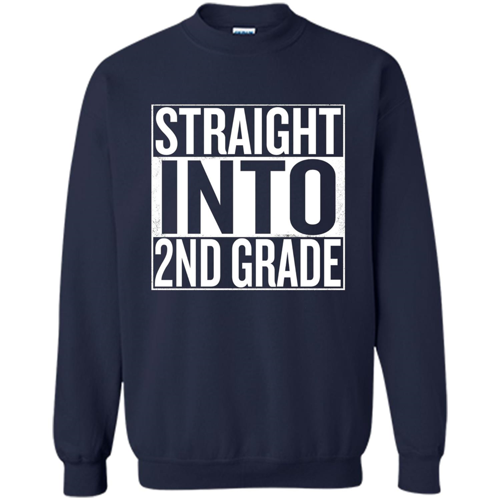 Straight Into 2nd Grade Back To School T-shirt School Day T-shirt Navy