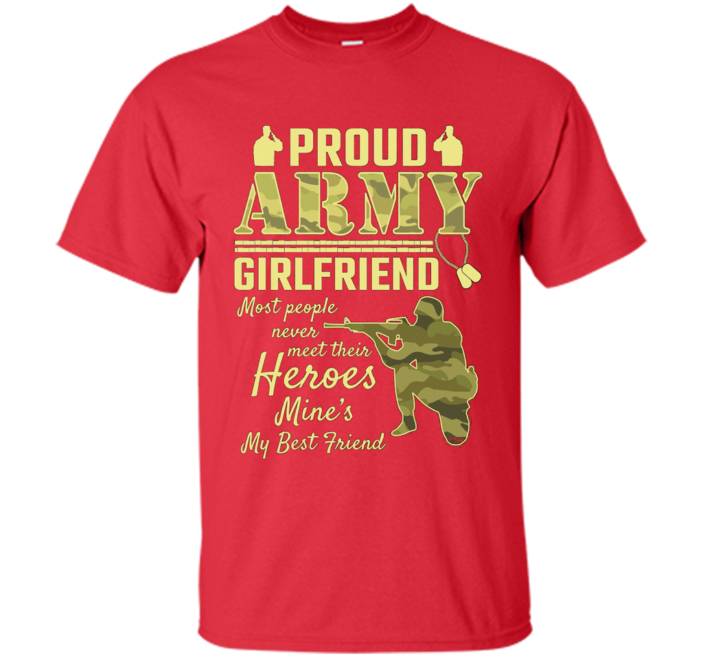 Proud Army Girlfriend T-shirt Red