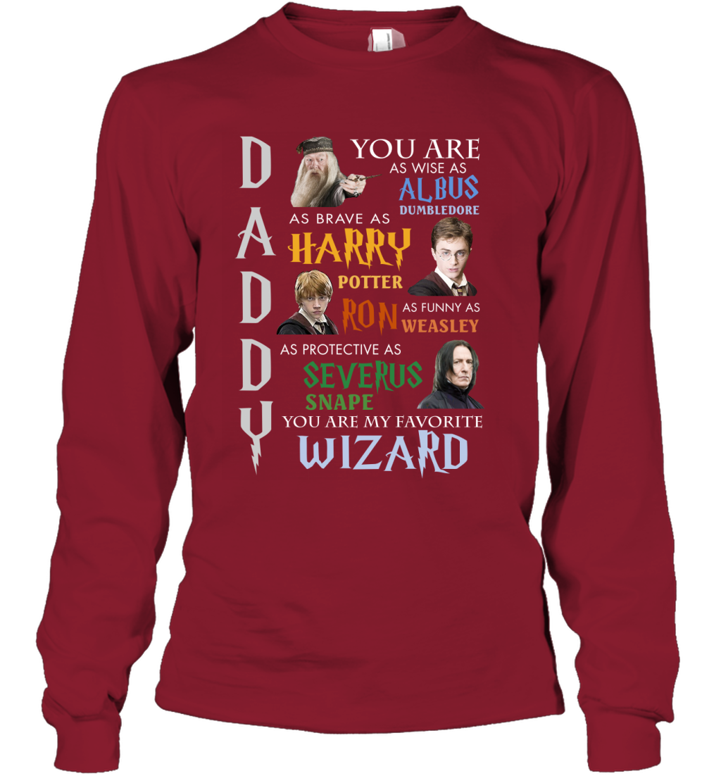 Daddy - You Are My Favorite Wizard Harry Potter Long Sleeve T-Shirt Long Sleeve T-Shirt Cardinal Red