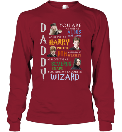 Daddy - You Are My Favorite Wizard Harry Potter Long Sleeve T-Shirt Long Sleeve T-Shirt Cardinal Red