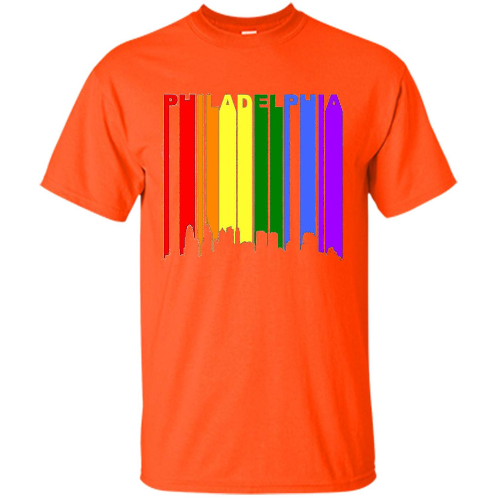 Philadelphia PA Downtown Rainbow LGBT Gay Pride T-shirt Orange