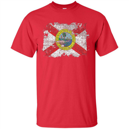 Florida Strong T-shirt Florida Distressed Flag T-Shirt Red