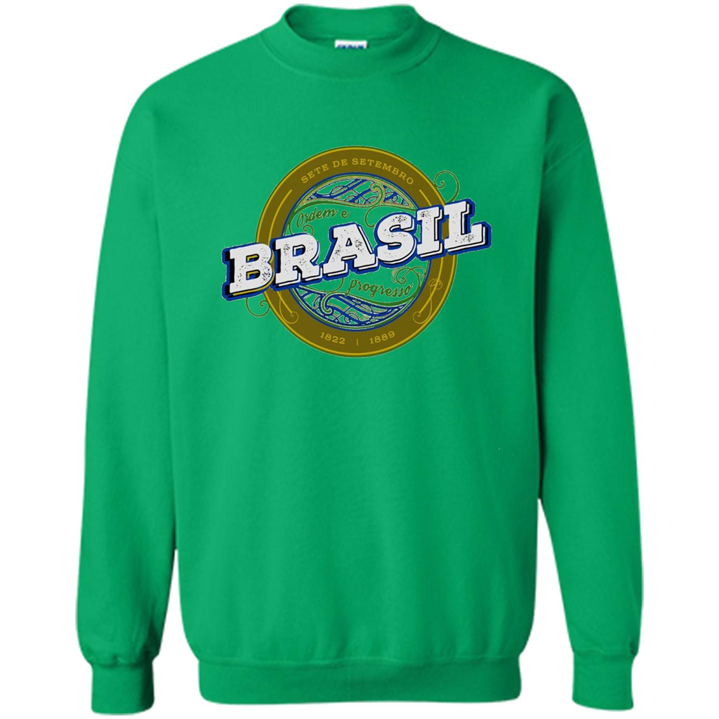 BRAZIL Brasil Independence Day Badge T-shirt Irish Green