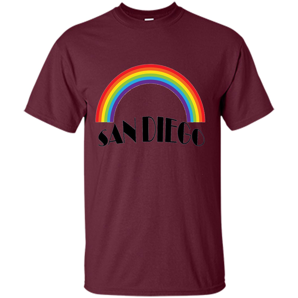 LGBTQ. San Diego LGBT Pride Rainbow T-shirt Maroon