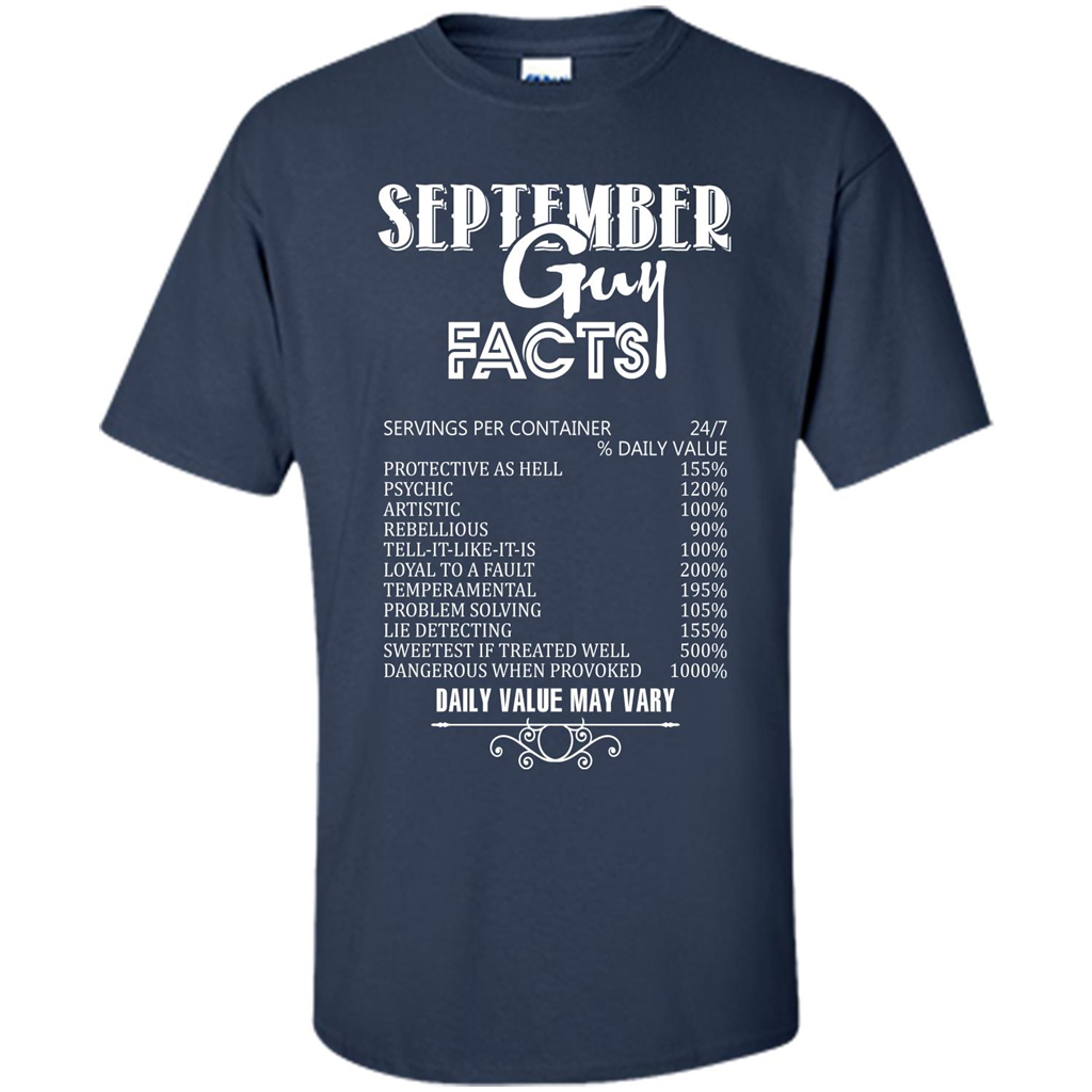 September Guy Facts T-shirt Navy