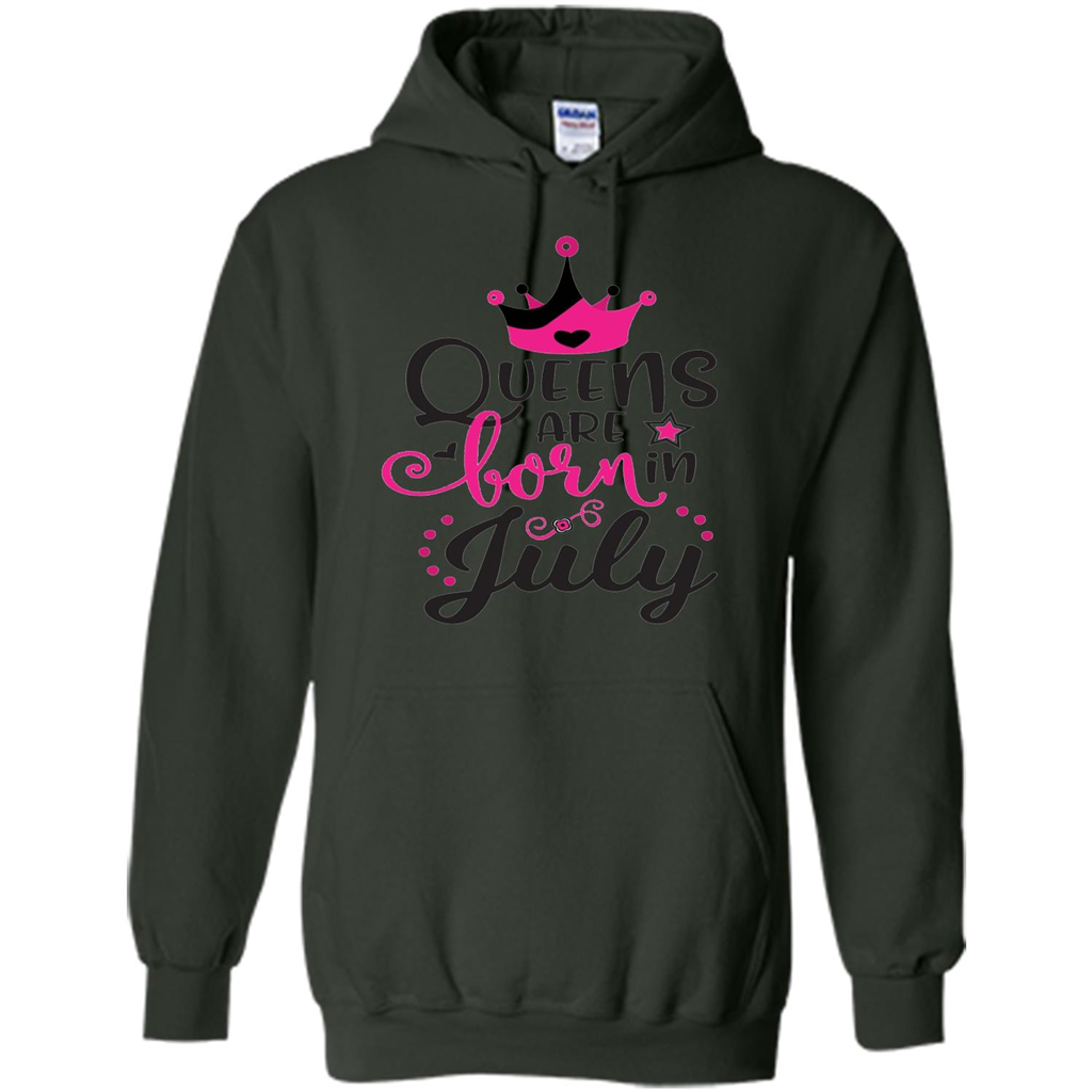 Queens Are Born in July T-shirt Forest Green