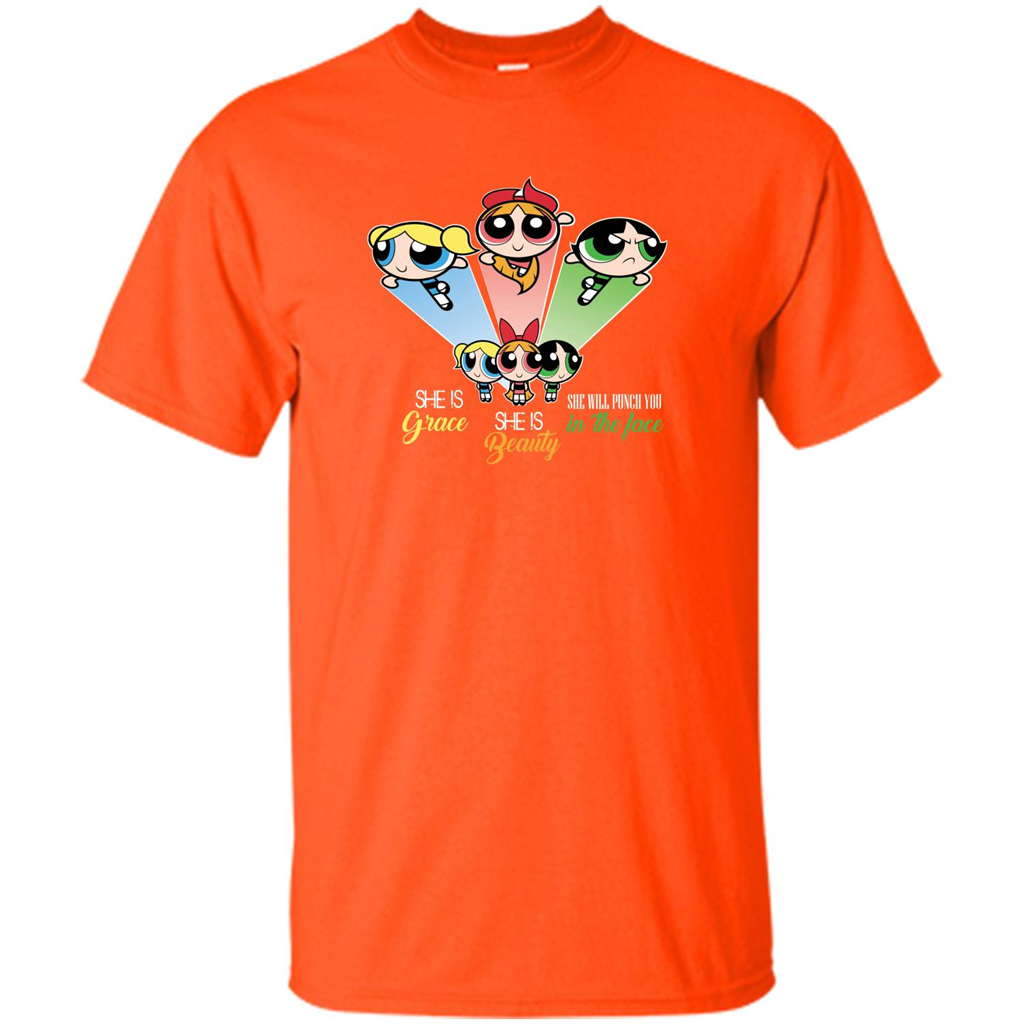 Powerpuff Girls T-shirt She Is Beauty She Is Grace T-shirt Orange