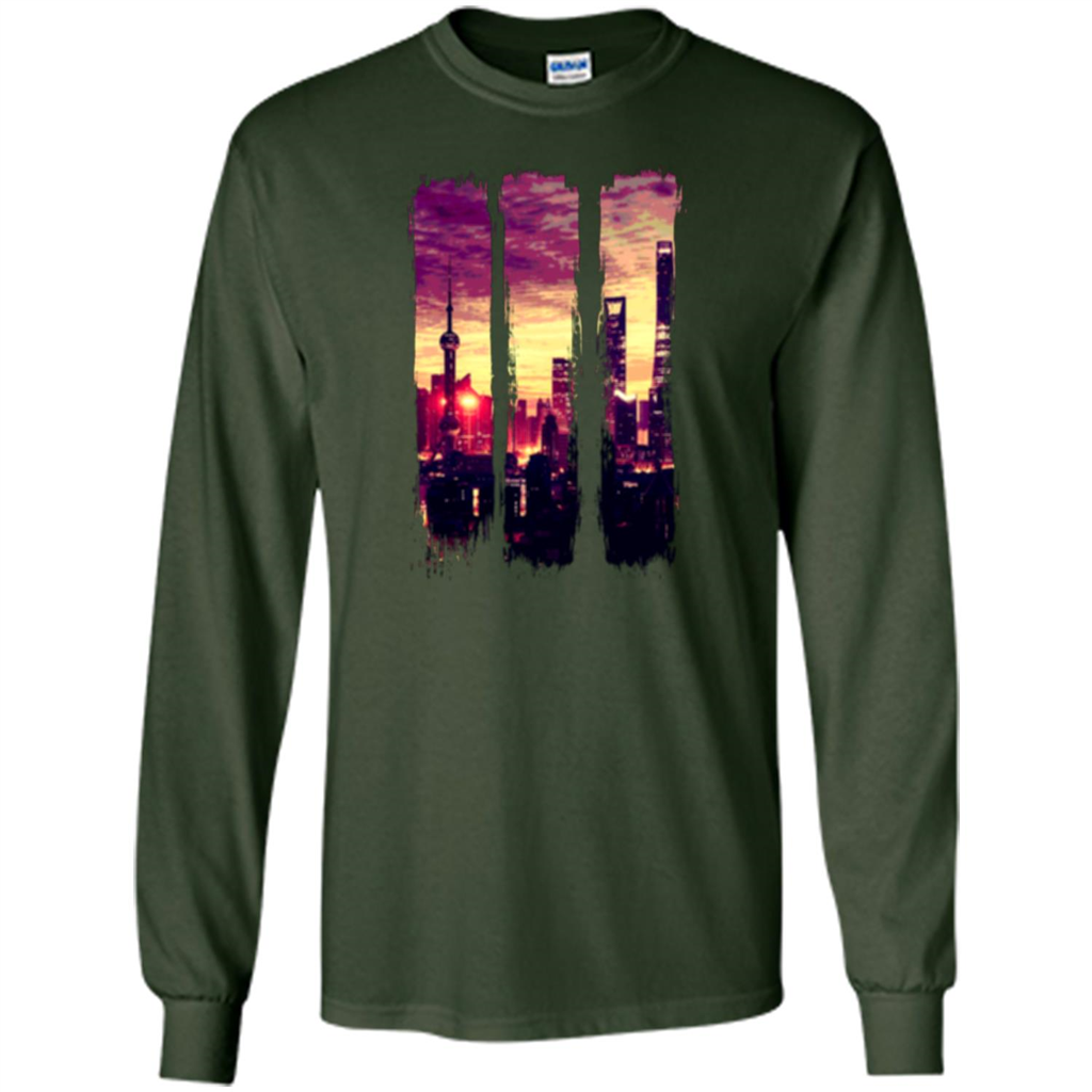 Sunset City T-shirt Forest Green