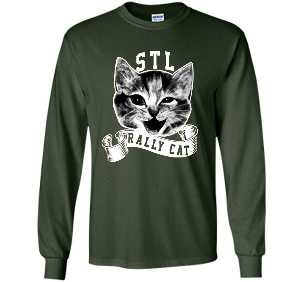 Cat Lover T-shirt Saint Louis Rally Cat T-shirt Forest Green