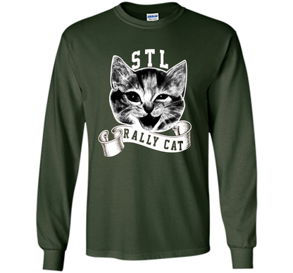 Cat Lover T-shirt Saint Louis Rally Cat T-shirt Forest Green