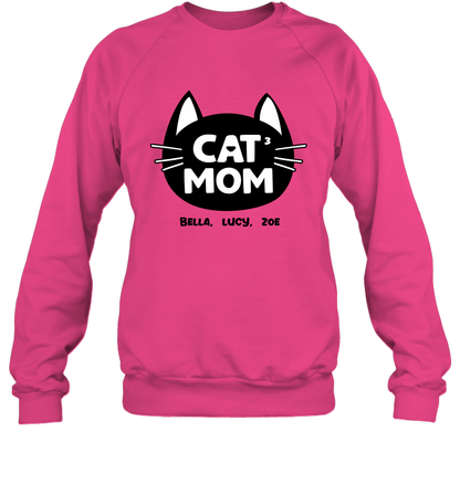 Cat Mom Family Members ( Customized Name or Number ) Sweatshirt Sweatshirt Heliconia
