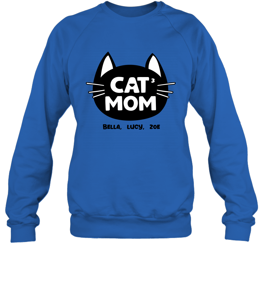 Cat Mom Family Members ( Customized Name or Number ) Sweatshirt Sweatshirt Royal