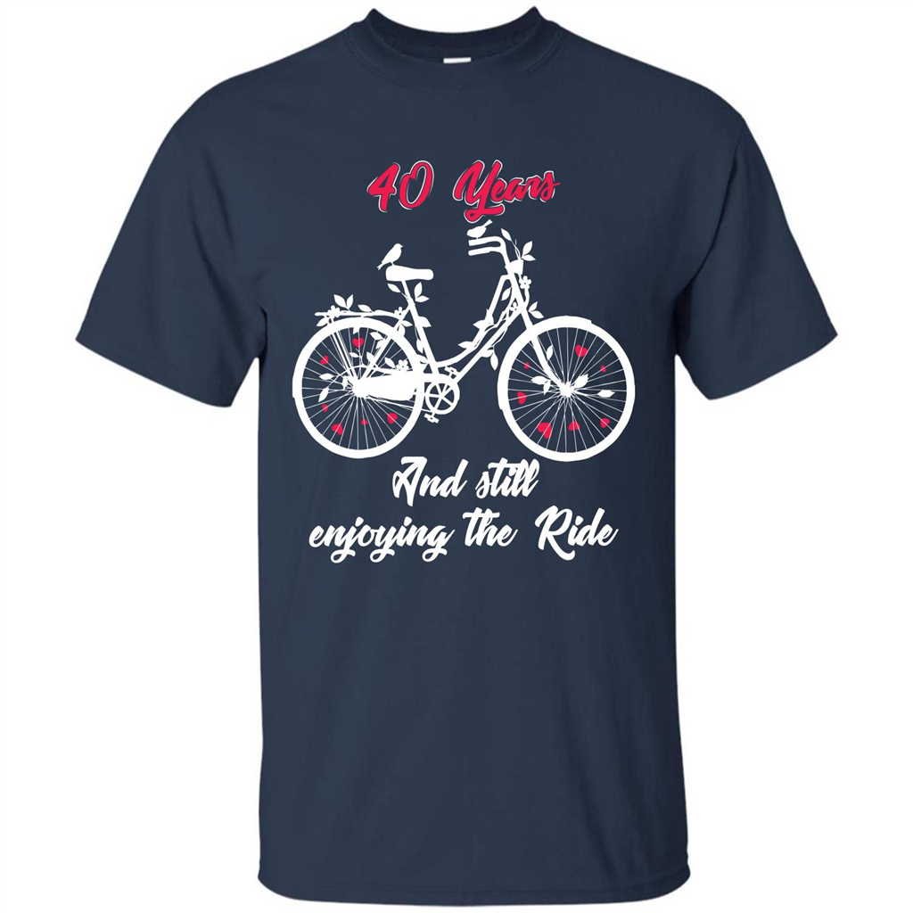 Anniversary T-shirt 40 Years And Still Enjoying The Ride Navy