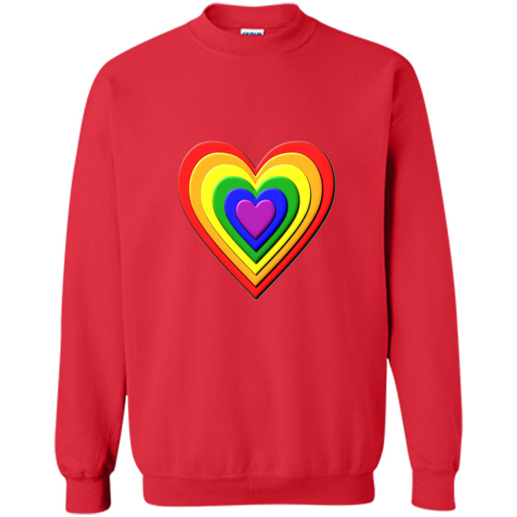 LGBT T-shirt Rainbow Heart T-shirt Red