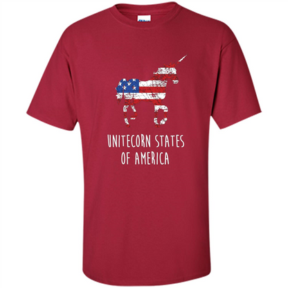 Unicorn T-shirt Unitecorn States of America Funny 4th of July Cardinal