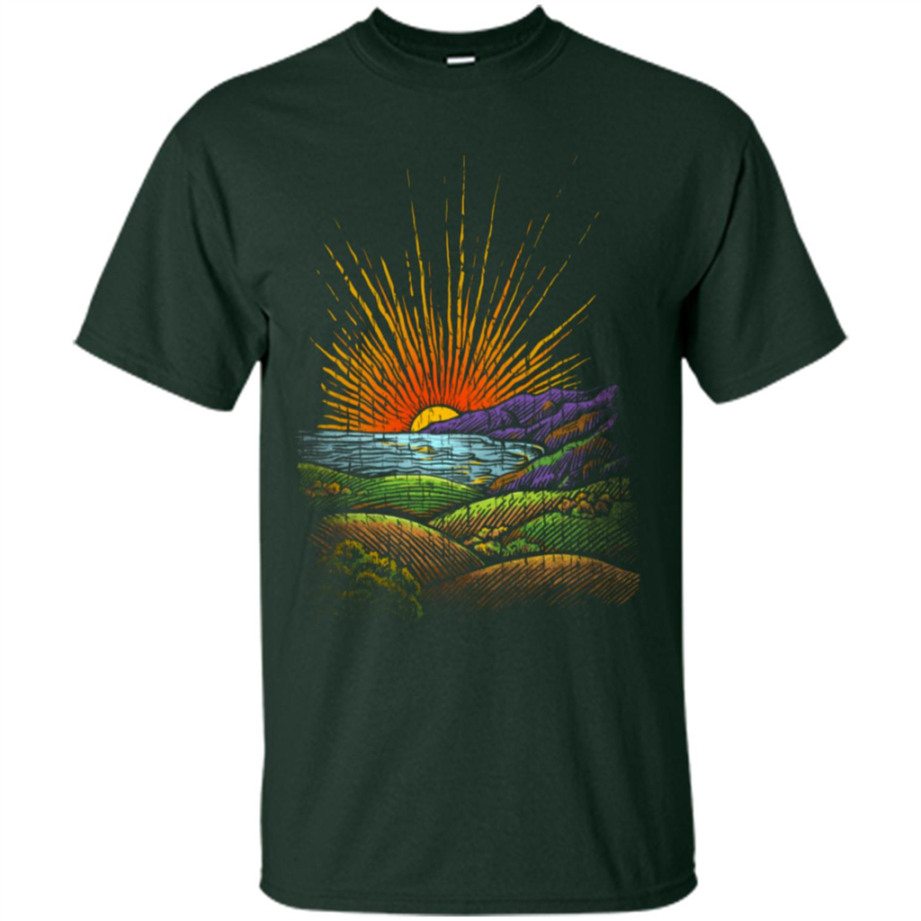 Sunrise In The Morning T-Shirt Forest Green