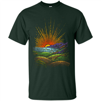 Sunrise In The Morning T-Shirt Forest Green