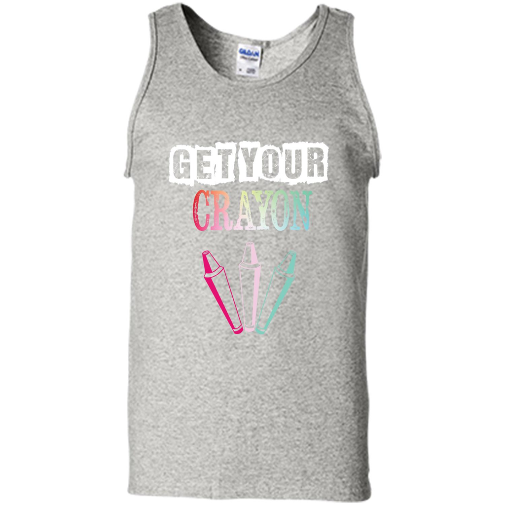 Teacher Lover T-shirt Get Your Crayon Ash