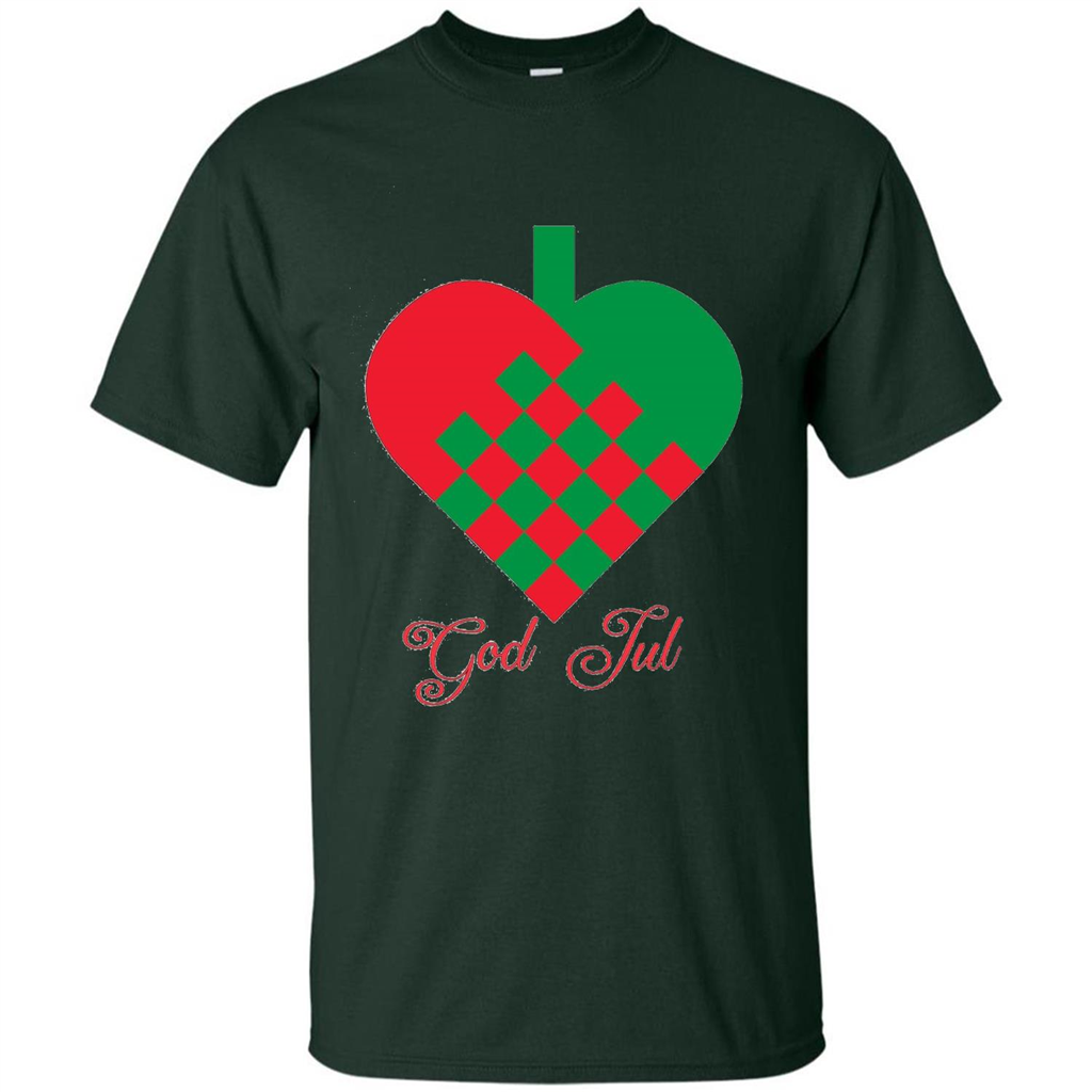 God Jul Merry Christmas T-shirt Forest Green