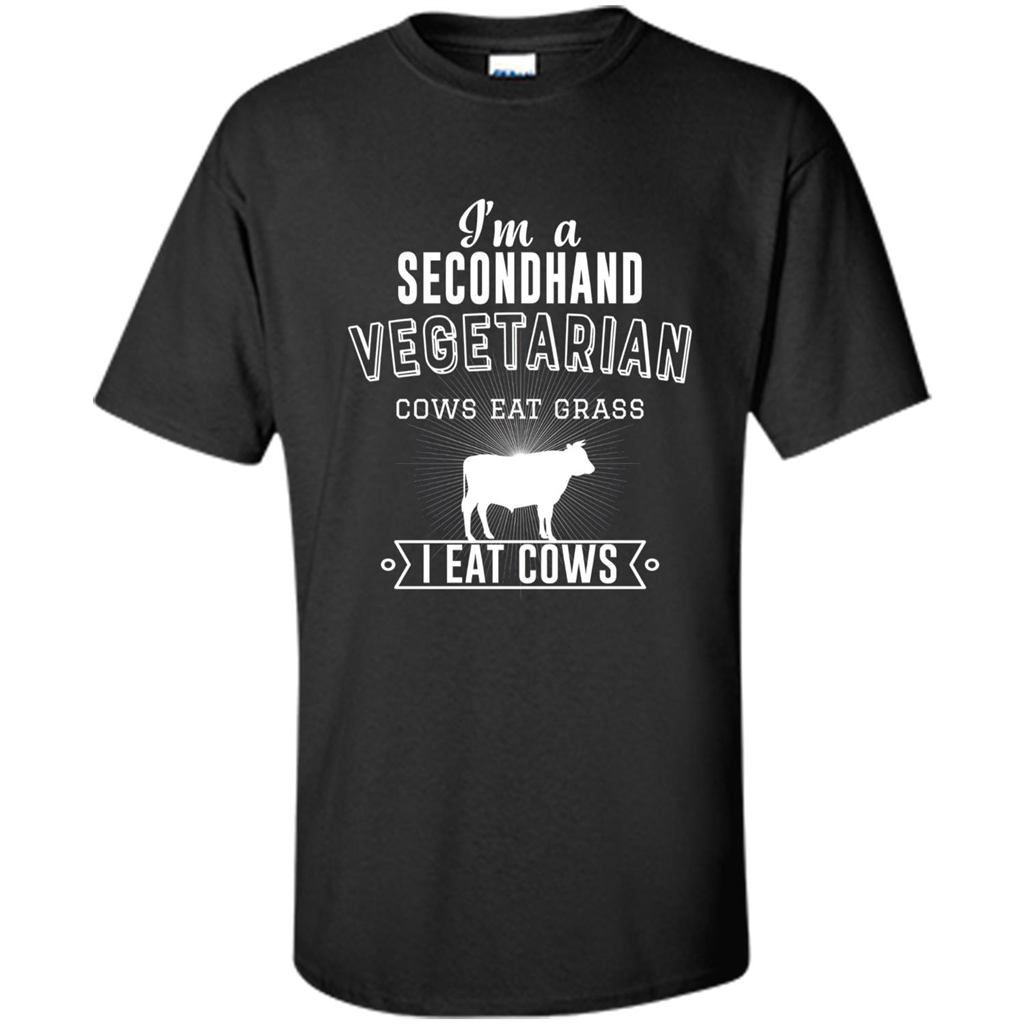 Secondhand Vegetarian T-shirt Funny Vegetarian T-shirt Black