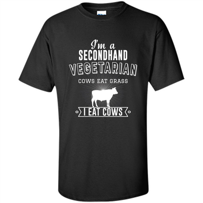Secondhand Vegetarian T-shirt Funny Vegetarian T-shirt Black